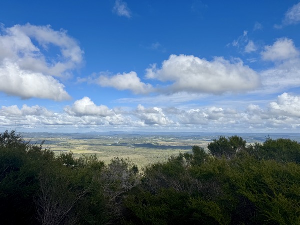 View west from the summit of Mount Coolum towards the Sunshine Coast hinterland