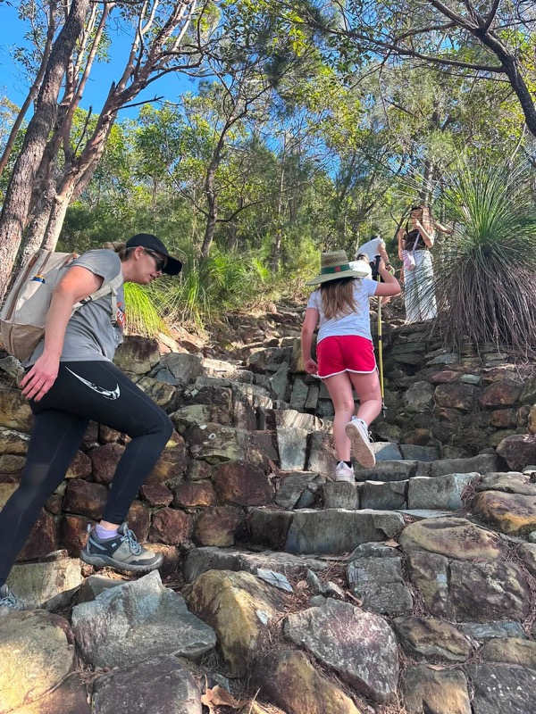 Steep rocky stairs on the Mount Coolum hike, Sunshine Coast