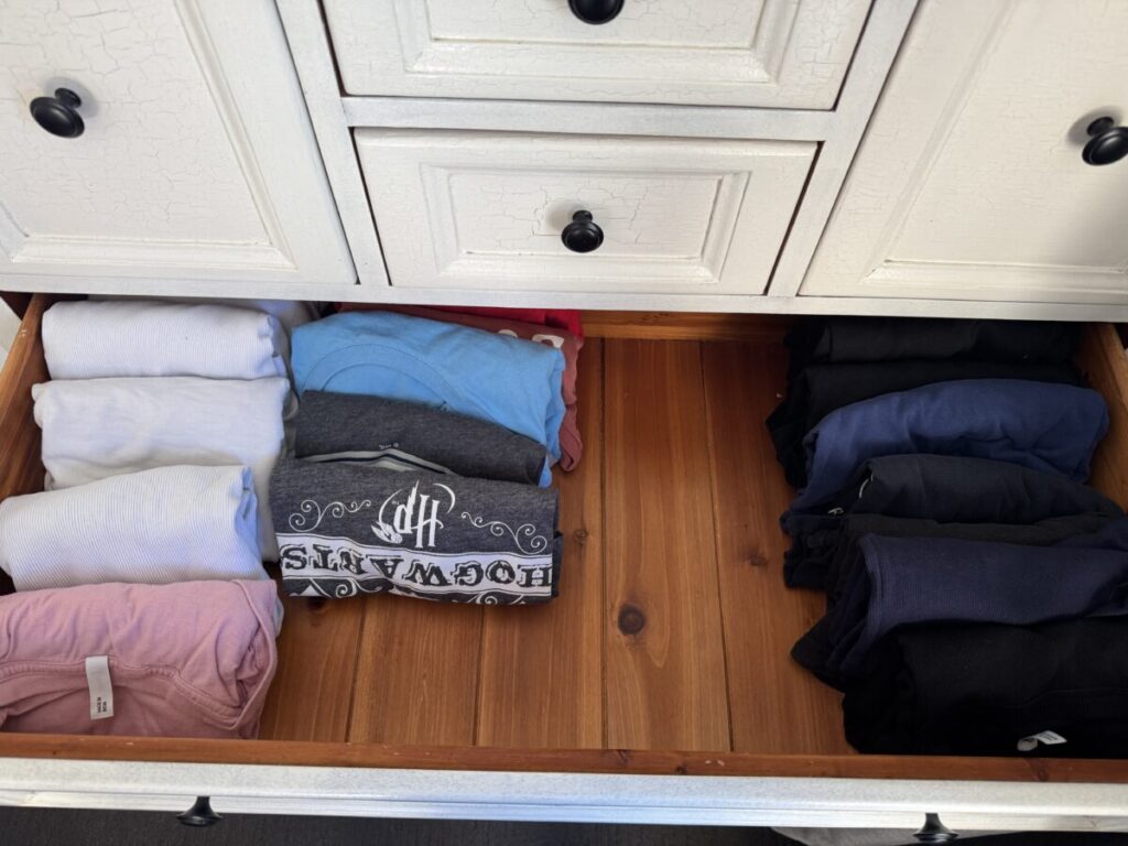 Clothes in a drawer