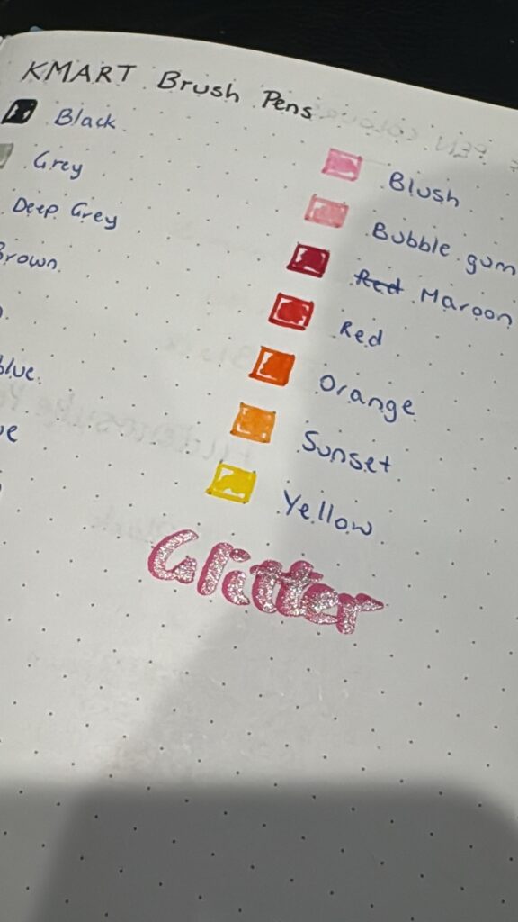 Glitter markers bleeding through planner pages