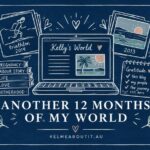 Blog header featuring paper doodles of a laptop and other memories