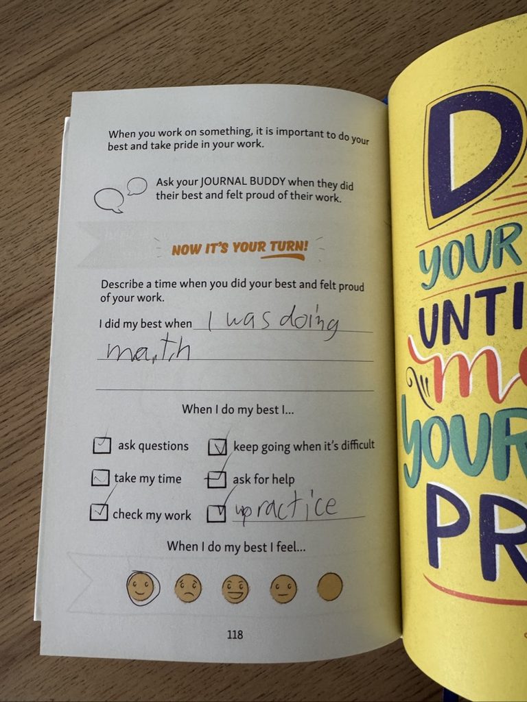 Big Life Journal activity about doing your best