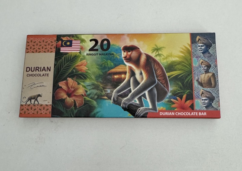 Bar of durian chocolate from Borneo
