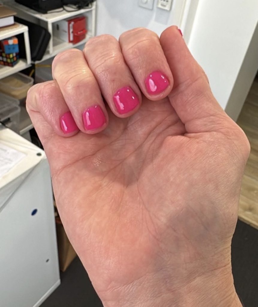 Hot pink nail polish